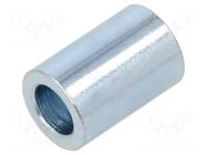 Spacer sleeve; 15mm; cylindrical; steel; zinc; Out.diam: 10mm DREMEC