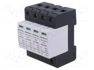 Surge arrester; Type 2; Poles: 4; for DIN rail mounting; -10÷85°C QOLTEC