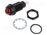 Indicator: LED; prominent; red; 12VDC; Ø12.7mm; IP67; connectors MARL
