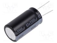 Capacitor: electrolytic; THT; 3300uF; 63VDC; Ø22x40mm; ±20%; 2000h AISHI