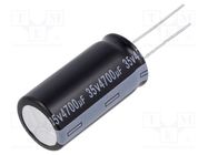 Capacitor: electrolytic; THT; 4700uF; 35VDC; Ø18x35mm; ±20%; 2000h AISHI