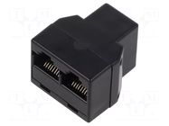 Splitter; Cat: 5e; 8p8c; RJ45 socket,RJ45 socket x2; Y GOOBAY