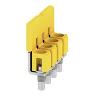 Cross-connector (terminal), when screwed in, Number of poles: 4, Pitch in mm: 6.10, Insulated: Yes, 41 A, yellow Weidmuller