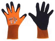 Protective gloves; Size: 9,L; orange; polyester; Comfort WONDER GRIP