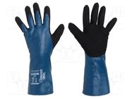 Protective gloves; Size: 8,M; blue; nitryl,polyamide; Oil Guard 