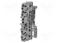 Splice terminal: rail; 2.5mm2; ways: 1; terminals: 4; grey; 2002 WAGO