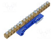 Connector: terminal block; 6mm2; ways: 1; terminals: 14; blue POKÓJ