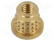 Threaded insert; brass; M2,5; BN 37901; L: 4.1mm; for plastic TAPPEX