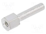 Screwed spacer sleeve; 4.6mm; Int.thread: UNC4-40; Ext.thread: M3 Amphenol Communications Solutions