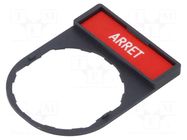 Description label; 22mm; Harmony XB4; black,red; plastic SCHNEIDER ELECTRIC