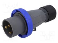 Connector: AC supply 3-phase; plug; male; 32A; 250VAC; IEC 60309 AMPHENOL