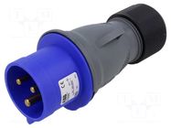 Connector: AC supply 3-phase; plug; male; 32A; 250VAC; IP&S; IP44 AMPHENOL