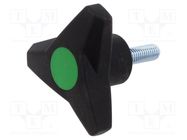 Knob; Ø: 63mm; Ext.thread: M8; 25mm; H: 30.5mm; technopolymer PA ELESA+GANTER