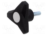 Knob; Ø: 63mm; Ext.thread: M8; 25mm; H: 30.5mm; technopolymer PA ELESA+GANTER