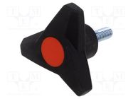 Knob; Ø: 63mm; Ext.thread: M8; 25mm; H: 30.5mm; technopolymer PA ELESA+GANTER