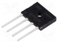 Bridge rectifier: single-phase; Urmax: 1kV; If: 4A; Ifsm: 120A; flat SMC DIODE SOLUTIONS