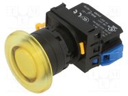 Switch: push-button; 22mm; Stabl.pos: 2; NO; yellow; LED; IP65; YW IDEC