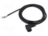 Cable; 3x18AWG; IEC C13 female angled right,wires; PVC; 2m; black Qualtek Electronics