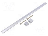 Holder; aluminium; natural; H: 30.5mm; L: 340mm; W: 15.5mm; handle GTV Poland