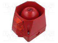 Signaller: lighting-sound; 9÷60VDC; siren,flashing light; red WERMA