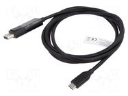 Adapter; DisplayPort 1.4,bidirectional; 2m; black DIGITUS