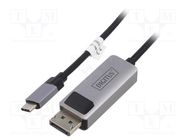 Adapter; DisplayPort 1.4,bidirectional; 2m; black DIGITUS