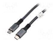 Cable; USB 4.0; USB C plug,both sides; gold-plated; 3m; Core: Cu DIGITUS