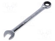 Wrench; combination spanner,with ratchet,with joint; 17mm KING TONY