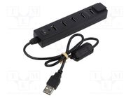 Hub USB; DC,USB A socket x7,USB A plug; USB 2.0; PnP; 480Mbps LOGILINK