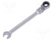 Wrench; combination spanner,with ratchet,with joint; 9mm 