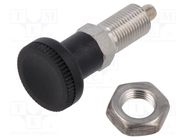 Indexing plungers; Thread: M10; 5mm; Mat: stainless steel; Pitch: 1 ELESA+GANTER