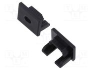 Cap for LED profiles; black; PDS-4-PLUS; with hole KLUŚ