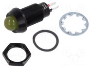Indicator: LED; prominent; yellow; 2.1VDC; Ø12.7mm; IP67; ØLED: 10mm MARL