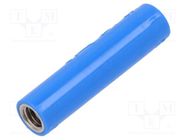 Connector: 4mm banana; socket; 32A; blue; nickel plated; screw STÄUBLI