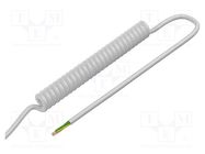 Wire: coiled; 4x0.15mm2; unshielded; PUR; white; 300V; 0.3m; 1.2m SIMECH