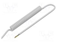 Wire: coiled; 5x0.22mm2; unshielded; PUR; white; 300V; 1.5m; 6m SIMECH