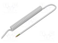 Wire: coiled; 7x0.15mm2; unshielded; PUR; white; 300V; 1.5m; 6m SIMECH