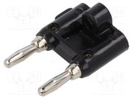 Adapter; black; 15A; banana 4mm plug x2,banana MDP plug x2; 5mΩ CAL TEST