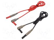 Test leads; Inom: 10A; Len: 1.5m; insulated; black,red; -20÷80°C CAL TEST