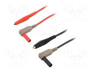 Test leads; Inom: 10A; Len: 1m; insulated; black,red; -20÷80°C CAL TEST