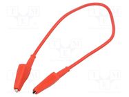 Test lead; Inom: 10A; Len: 0.3m; both sides,aligator clip; red CAL TEST