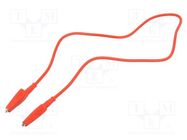 Test lead; Inom: 10A; Len: 0.6m; both sides,aligator clip; red CAL TEST