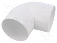 Accessories: round elbow bend; white; ABS; Ø100mm; 90° DOSPEL S.A.