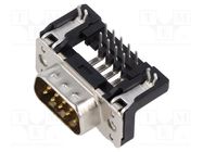 D-Sub; PIN: 9; socket; male; angled 90°; THT; UNC 4-40 HARTING