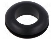 Grommet; Ømount.hole: 9.5mm; Øhole: 8mm; black; 0÷80°C; PVC ESSENTRA