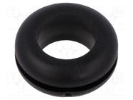 Grommet; Ømount.hole: 12.5mm; Øhole: 9.5mm; black; 0÷80°C; PVC ESSENTRA