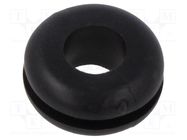 Grommet; Ømount.hole: 9.5mm; Øhole: 6.4mm; black; 0÷80°C; PVC ESSENTRA