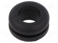 Grommet; Ømount.hole: 10mm; Øhole: 8mm; black; -40÷135°C; UL94HB ESSENTRA