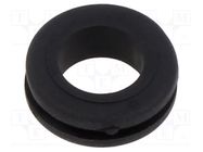 Grommet; Ømount.hole: 10.9mm; Øhole: 8mm; black; -40÷135°C; UL94HB ESSENTRA