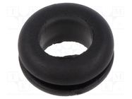 Grommet; Ømount.hole: 10mm; Øhole: 8mm; black; 0÷80°C; PVC ESSENTRA